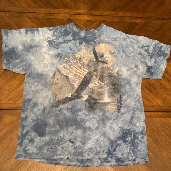 The Mountain Other - Vintage The Mountain Bald Eagle Mountain Tie Dye T Shirt Blue Distressed XL